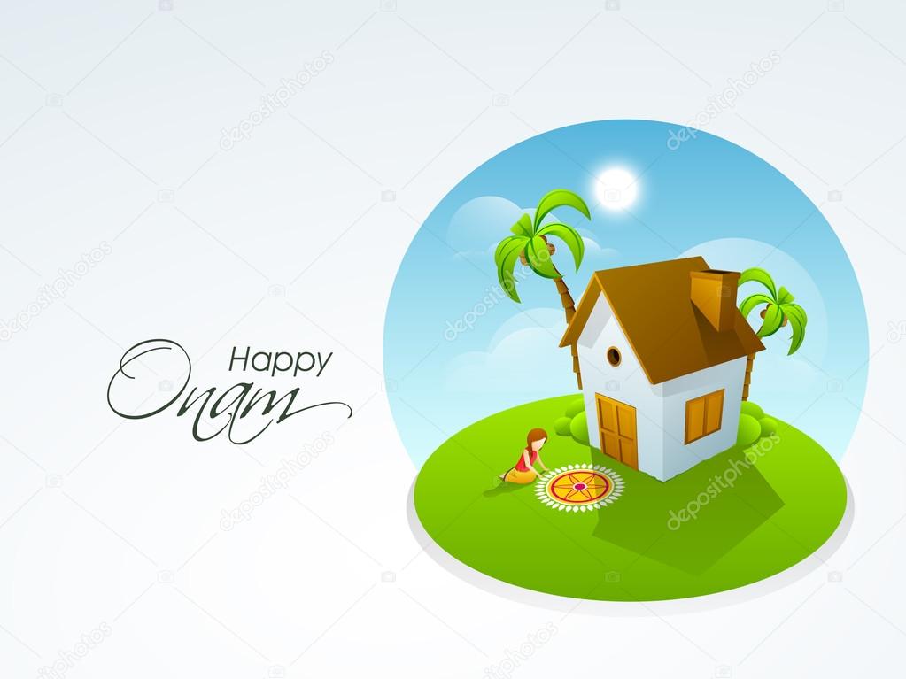 South Indian festival Onam wishes background Stock Vector Image by  ©alliesinteract #29834517