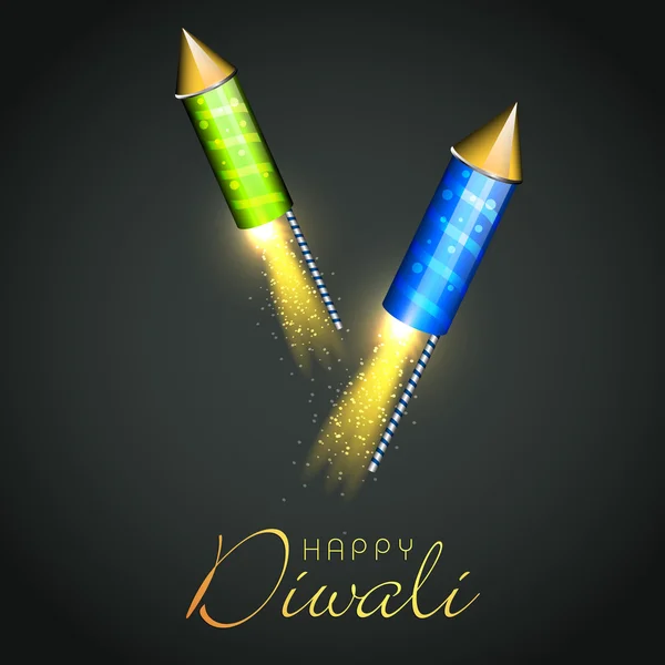 Ευτυχισμένο diwali, το Φεστιβάλ των φώτων γιορτή στην Ινδία. — Διανυσματικό Αρχείο