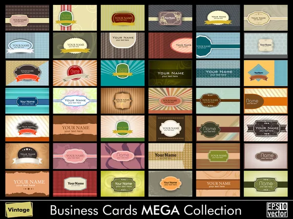 Винтажная коллекция визитных карточек. Eps 10 . — стоковый вектор