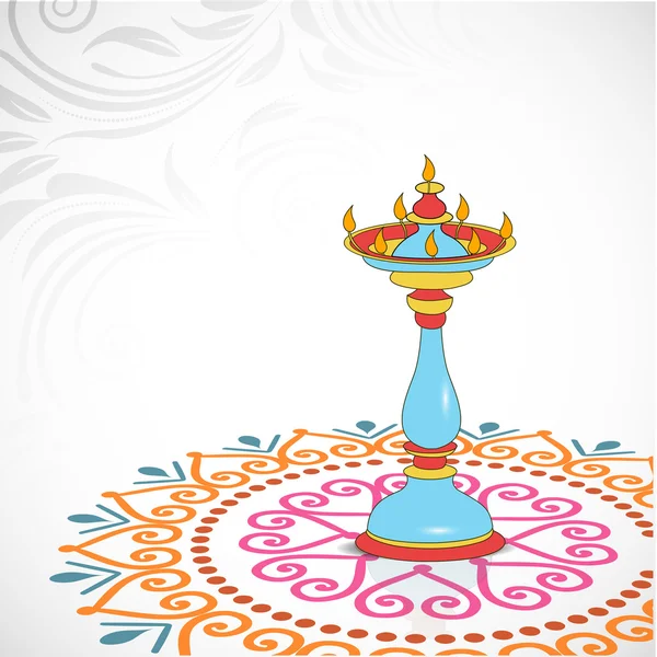 Happy Diwali, festival de luces de fondo de celebración en la India . — Vector de stock