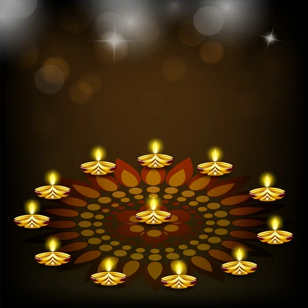 Happy diwali, Festiwal świateł tło uroczystości w Indiach. — Wektor stockowy