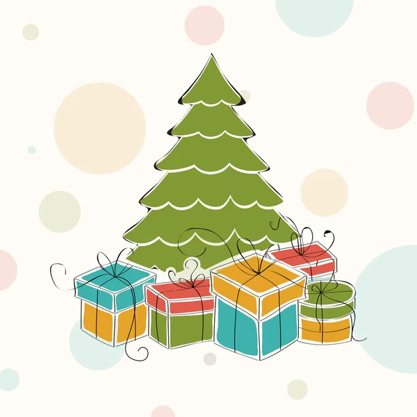 Árvore de Natal para a celebração de Feliz Natal, pode ser usado como folheto, banner ou cartaz . —  Vetores de Stock