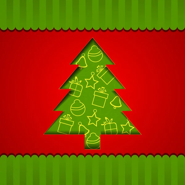 Weihnachtsbaum für frohe Weihnachtsfeier, kann als Flyer, Banner oder Poster verwendet werden. — Stockvektor