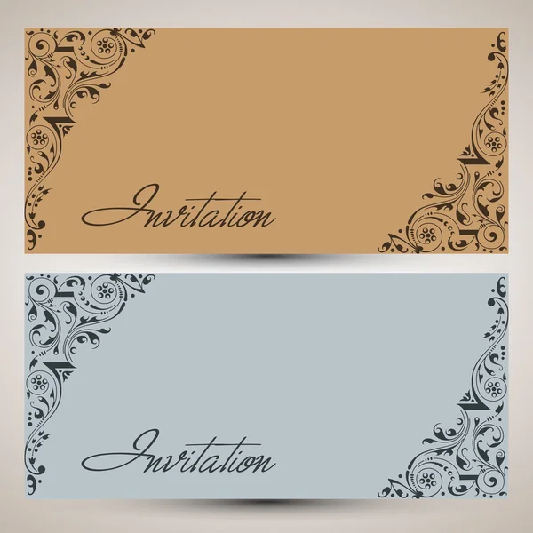 Hermosa tarjeta de invitación floral decorada para la boda y otros — Vector de stock