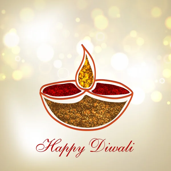 Happy diwali, Festiwal święto świateł w Indiach. — Wektor stockowy