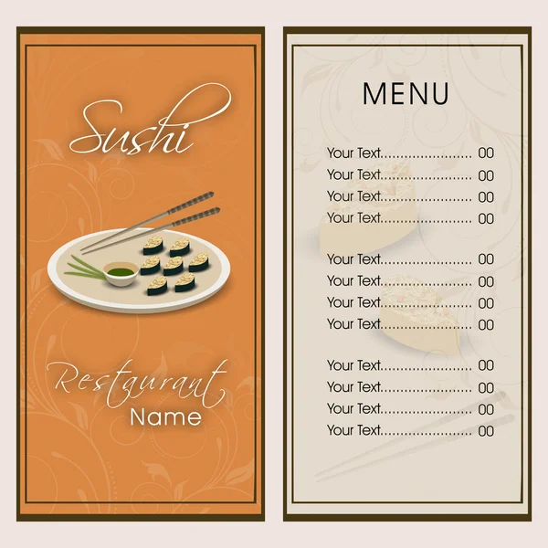 Дизайн картки меню ресторану. — 스톡 벡터