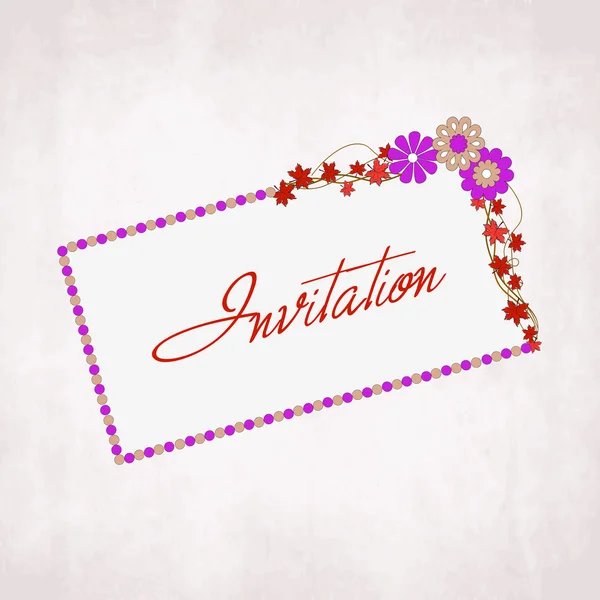Hermosa tarjeta de invitación floral decorada para la boda y otros — Archivo Imágenes Vectoriales