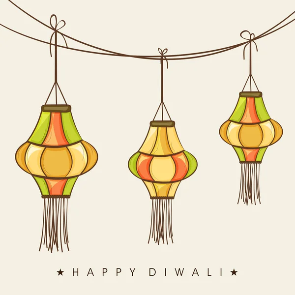 Veselé diwali festival světel oslav v Indii. — Stockový vektor