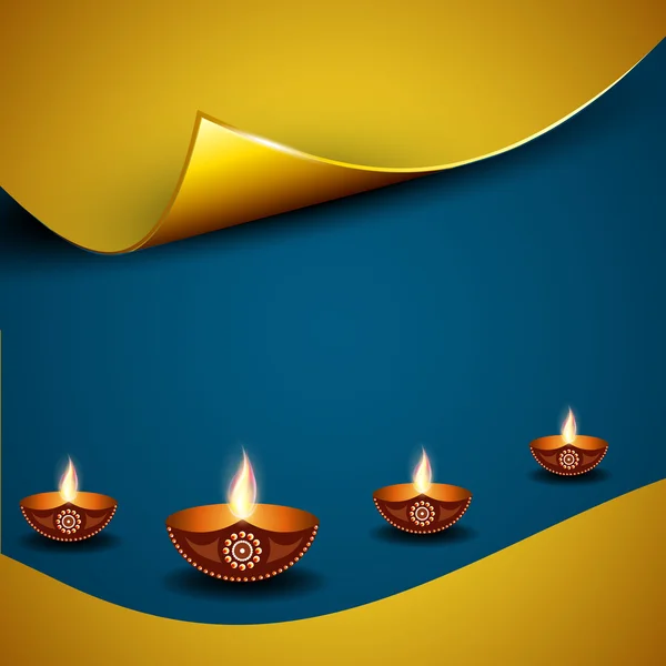 Happy Diwali, festival de luces de fondo de celebración en la India . — Vector de stock