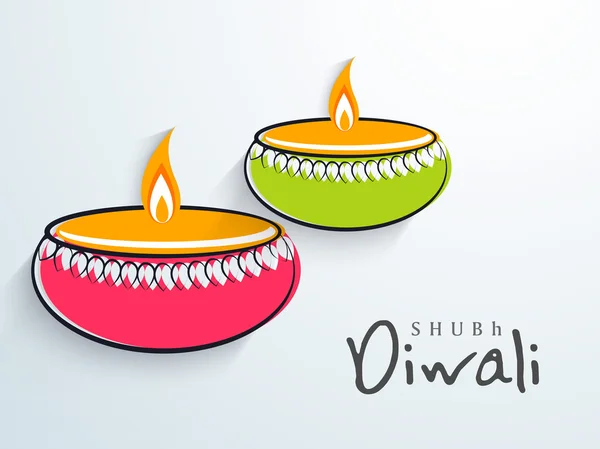 Happy Diwali, festival of lights celebration background in India. — Stock Vector