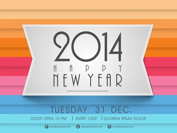 Happy New Year 2014 celebration background. — Stock Vector