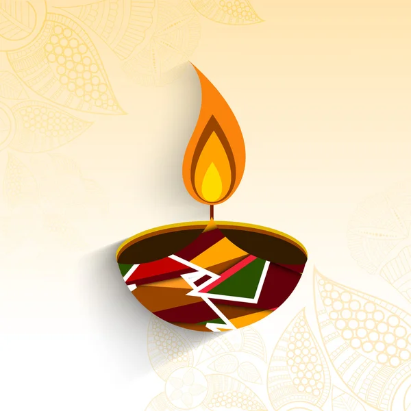 Lyckliga diwali, festival av ljus firandet bakgrund i Indien. — Stock vektor
