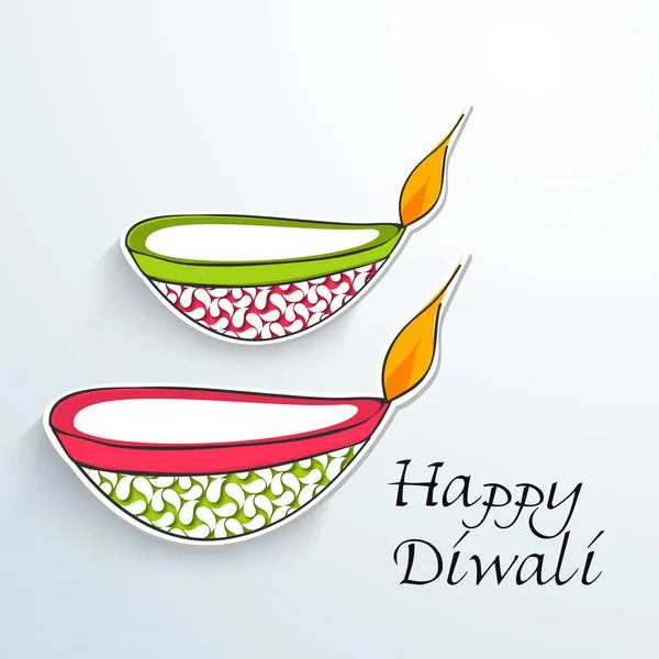 Happy Diwali, festival of lights celebration background in India. — Stock Vector