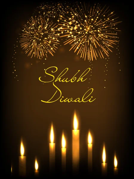 Ευτυχισμένο diwali, το Φεστιβάλ των φώτων γιορτή στην Ινδία. — Διανυσματικό Αρχείο