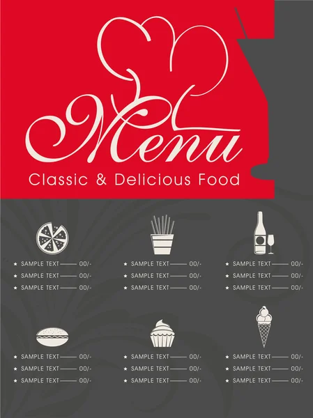 Projekt karta menu restauracji. — Wektor stockowy