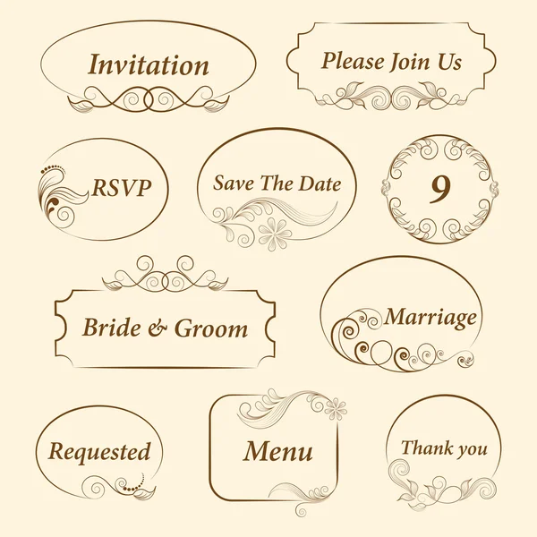 Mooie bloemen versierde bruiloft uitnodigingskaart. — Stockvector