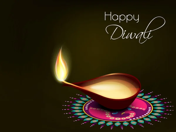 Happy Diwali, festa delle luci in India . — Vettoriale Stock
