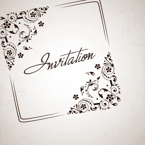 Hermosa tarjeta de invitación floral decorada para la boda y otros — Archivo Imágenes Vectoriales