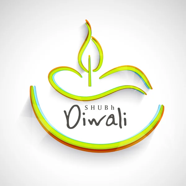 Feliz Diwali, festival de luzes celebração na Índia . — Vetor de Stock