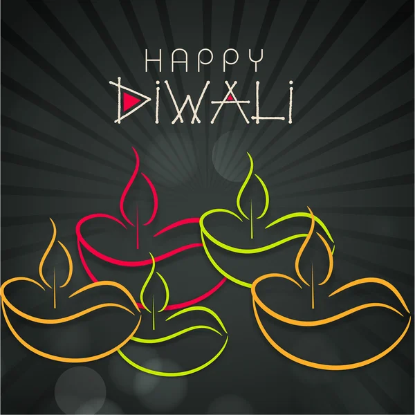 Happy Diwali, festival of lights celebration in India. — Stock Vector