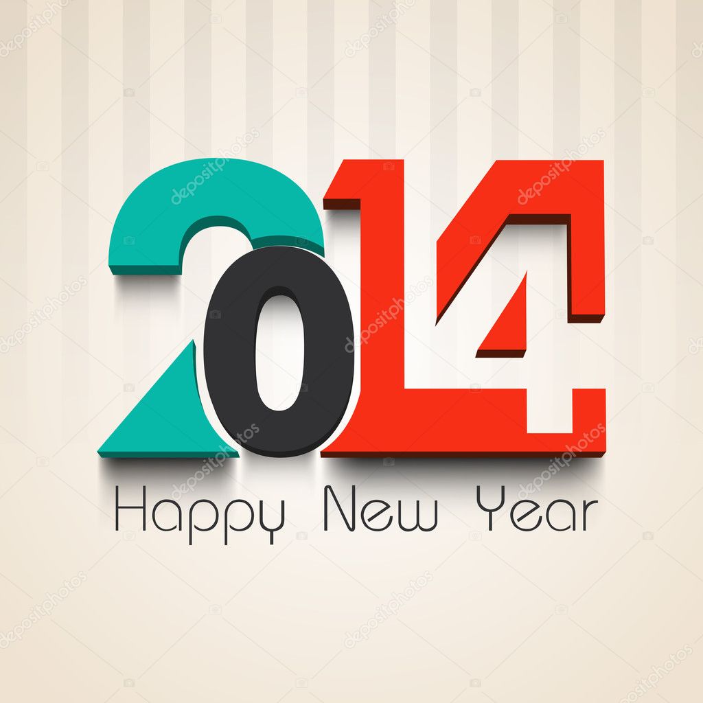 Happy New Year 2014 celebration background.