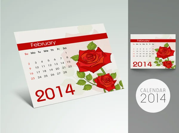 Nieuwe jaar 2014 kalender. — Stockvector