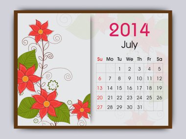 Yeni yıl 2014 takvim.