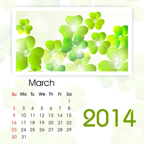 Новорічний 2014 календар . — стоковий вектор