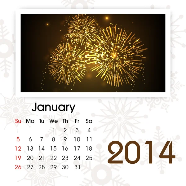 New Year 2014 calendar. — Stock Vector