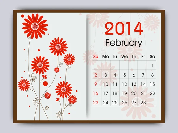 Calendario 2014 di anno nuovo . — Vettoriale Stock