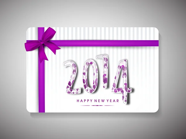 Happy new year 2014 en merry christmas viering Geschenkenkaart. — Stockvector