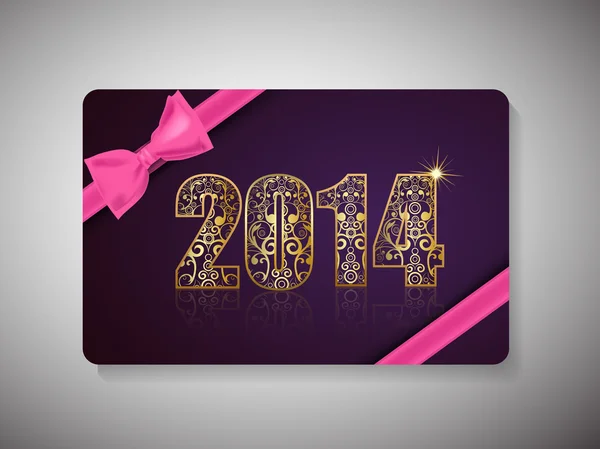 Šťastný nový rok 2014 a veselé vánoční oslavy dárkové karty. — Stockový vektor