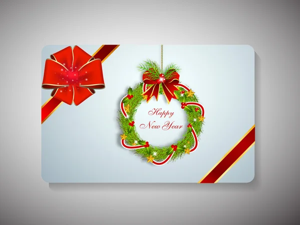 Felice anno nuovo 2014 e Buon Natale Gift Card celebrazione . — Vettoriale Stock