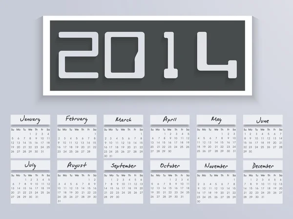 新しい 2014 年のカレンダー. — ストックベクタ