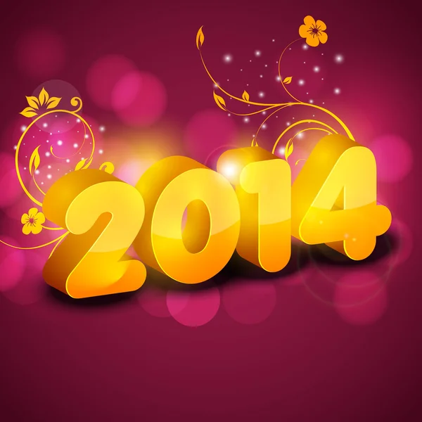 Gott nytt år 2014 firande bakgrund. — Stock vektor