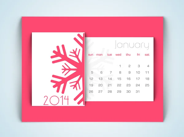 Nieuwe jaar 2014 kalender. — Stockvector