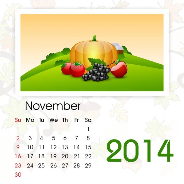 Nový rok 2014 kalendář. — Stockový vektor
