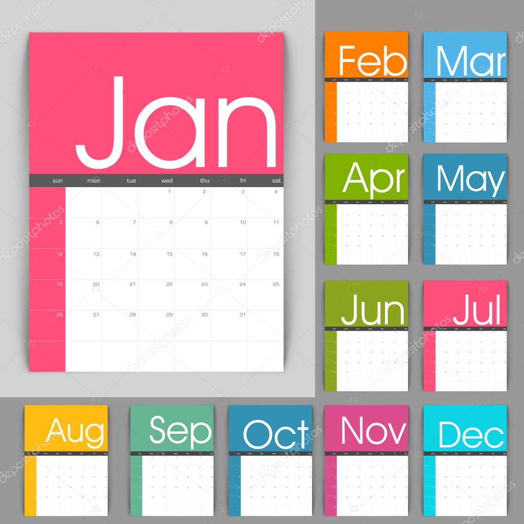 New Year 2014 calendar.