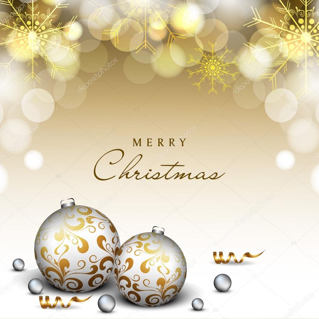 Merry Christmas and Happy New Year 2014 celebration party poster banner or flyer —