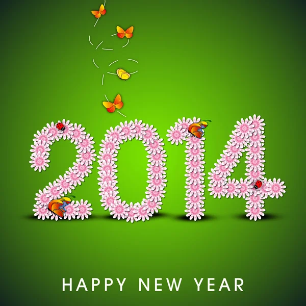 Frohes neues Jahr 2014 Feier Hintergrund — Stockvektor
