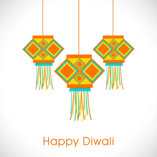 Celebración de Diwali con hermosos ahorcamientos . — Vector de stock
