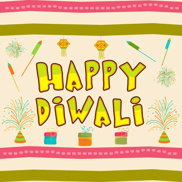 Diwali Wunschtext auf dekoriertem Hintergrund. — Stockvektor
