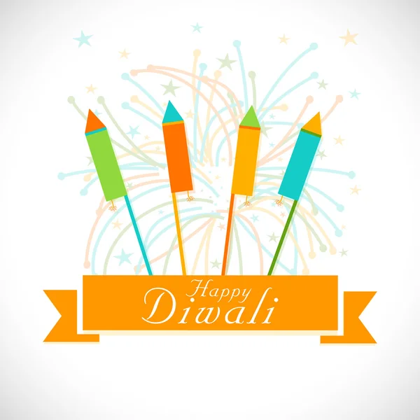 Diwali celebration with fireworks. — Stock Vector