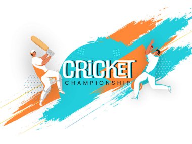 Kriket Şampiyonası Konsepti Vurucu, Bovlingçi Poz Verme ve Fırça Vuruşu Etkisi.