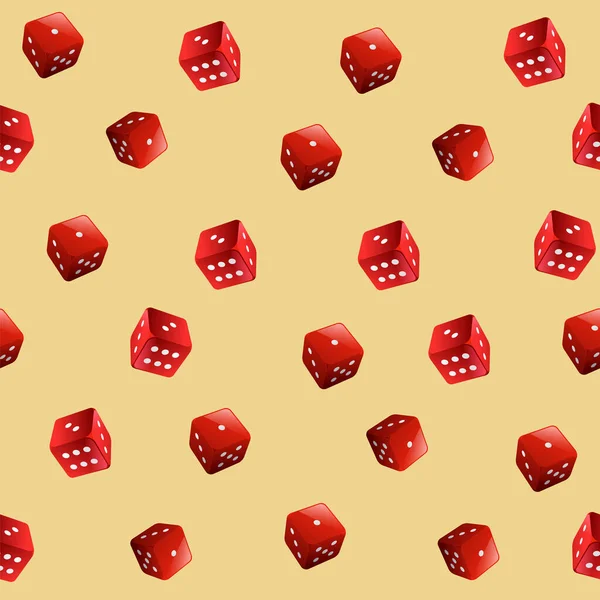 Dices Naadloze Patroon Achtergrond Geel Rode Kleur — Stockvector