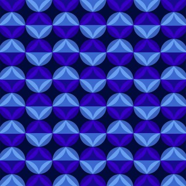 Kusursuz Kutsal Geometri Mavili Çiçek Desenli Arkaplan.