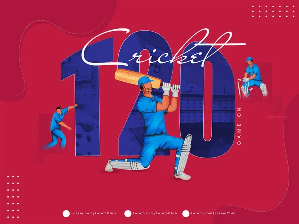 Conceito Jogo Críquete T20 Com Jogadores Sem Rosto Diferentes Posições —  Vetores de Stock
