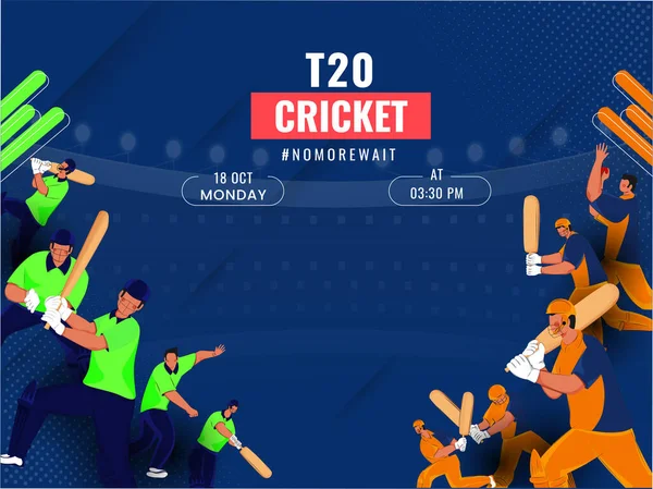 Partido Cricket T20 Entre Holanda Irlanda Con Jugadores Cricket Sin — Vector de stock
