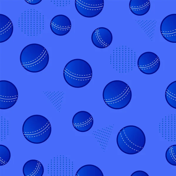 Fondo Patrón Bolas Cricket Azul Sin Costuras — Vector de stock