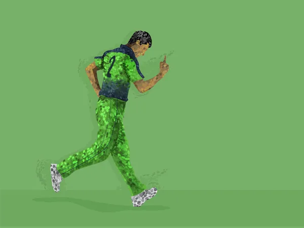 Irlande Joueur Cricket Levant Index Dans Effet Points Irréguliers Espace — Image vectorielle